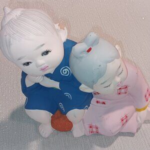 Vintage Genuine Porcelain Hakata Doll figures Handpainted in Japan children